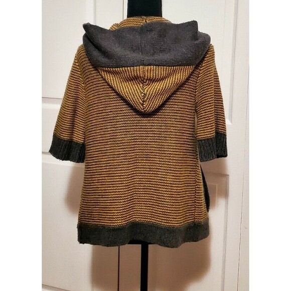 Anthropologie Yoon Open Front Cardigan Gray Yellow Sweater Wool/cashmere Sz XS - Picture 2 of 5